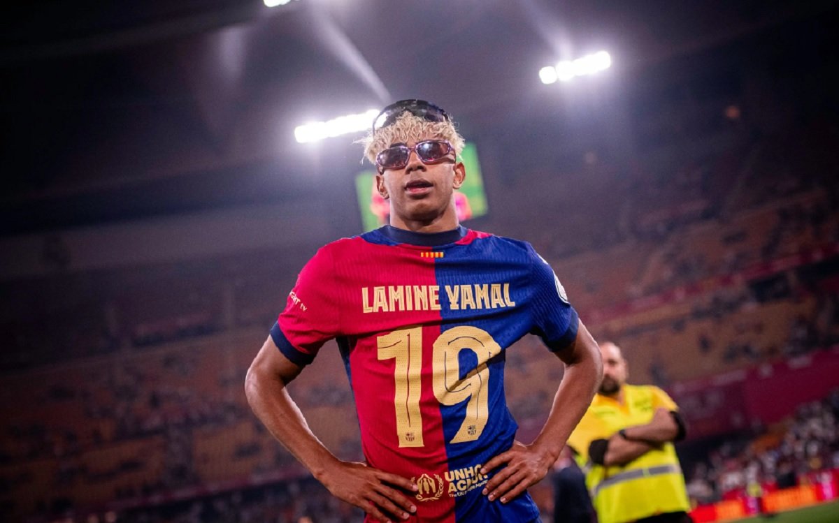 Lamine Yamal barcelona Bakat crossbar temp